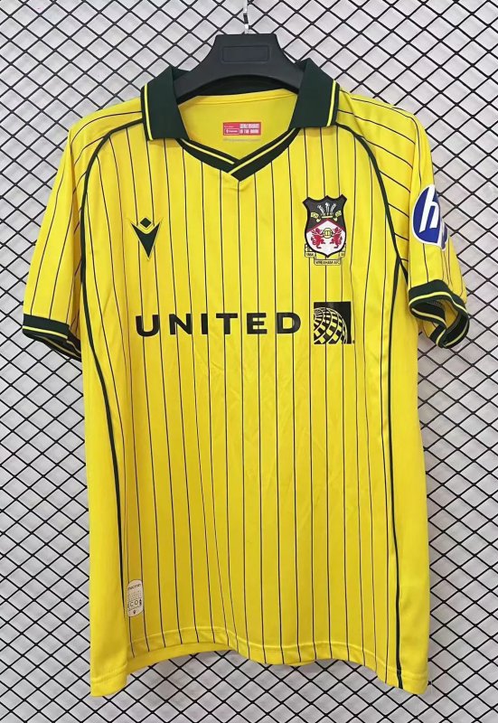 AAA Quality Wrexham 25/26 Away Yellow Soccer Jersey